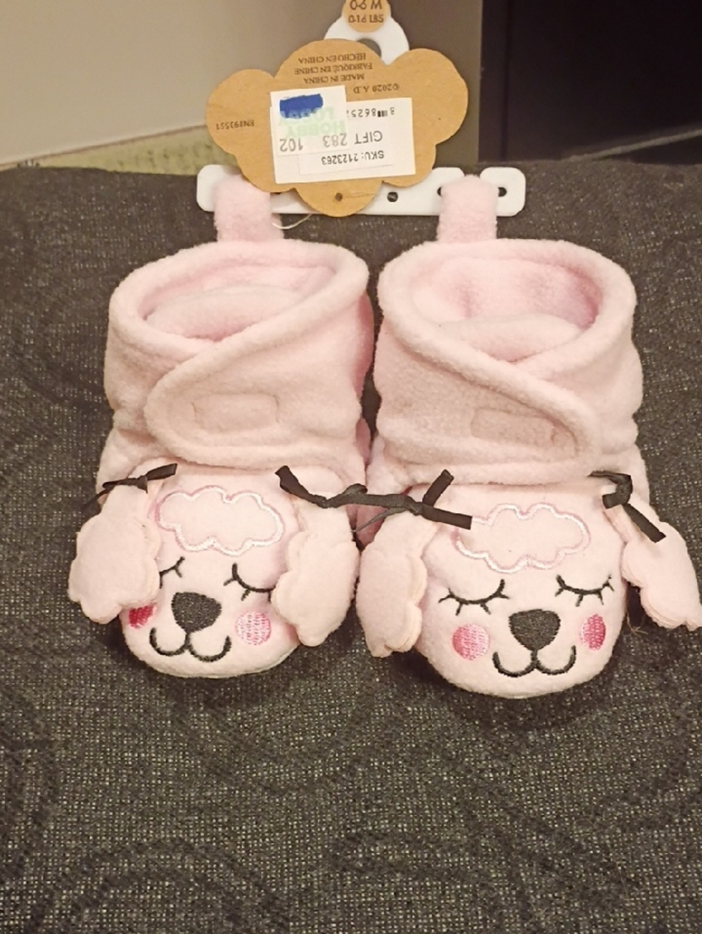 Baby Essentials Pink Plush Baby Booties